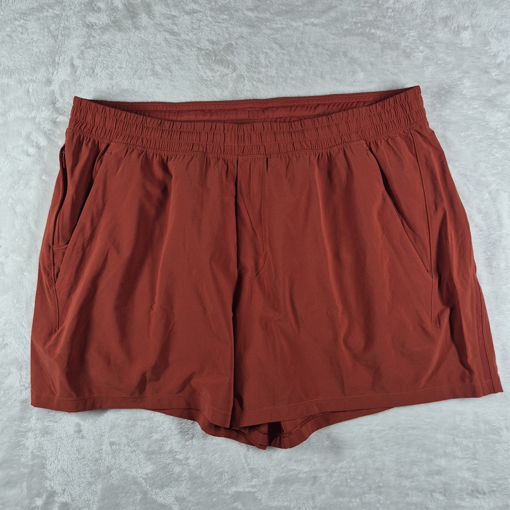 Lululemon Pace Breaker Shorts Men's 2XL XXL Orange 5" Inseam Unlined Gym LM7B86S